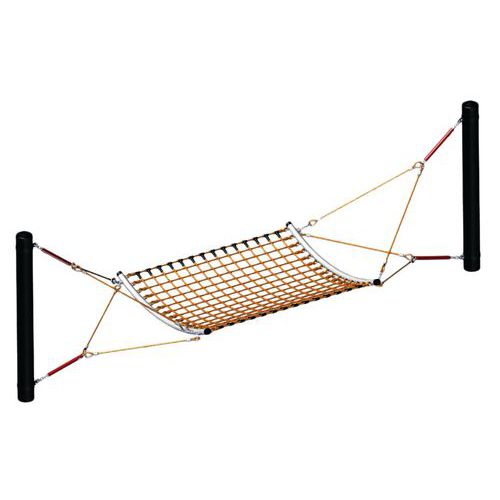 Hamac Xxl En Cordage Orange - Poteaux Thermolaqués Noirs
