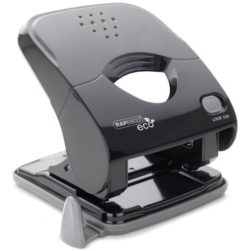 Rapesco - Perforateur 2 trous X5 Noir - 40 feuilles - Éco-responsable, 36% recyclé