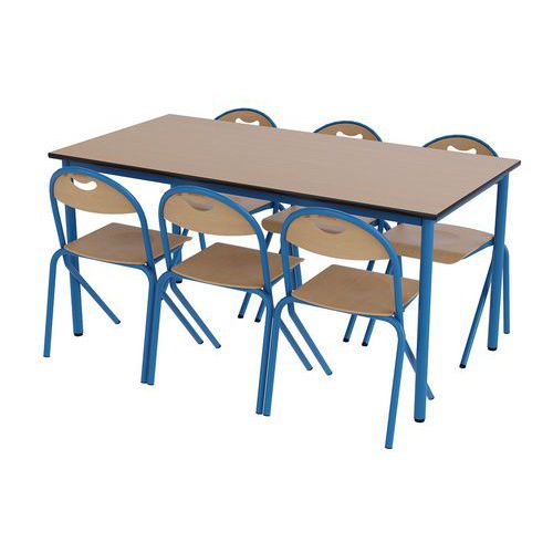 Table Malibu 160x80 4P T6 - 6 chaises A/T T6 Table Malibu 160x80 4P T6 - 6 chaises A/T T6