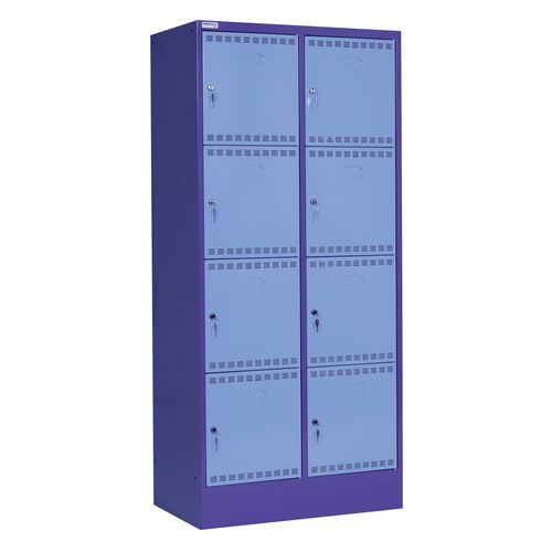 Thurmetall - Armoire à casiers électriques 8 cases - Bleu foncé/Bleu clair - Acier - 1790x810x582mm - Livré monté