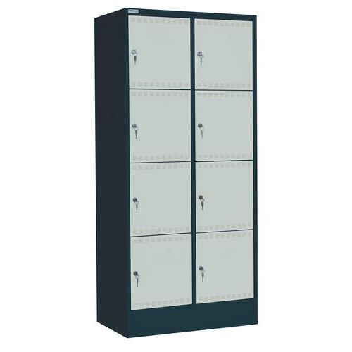 Thurmetall - Armoire à casiers électriques 8 cases - Gris foncé/Gris clair - Acier - 1790x810x582mm - Livré monté