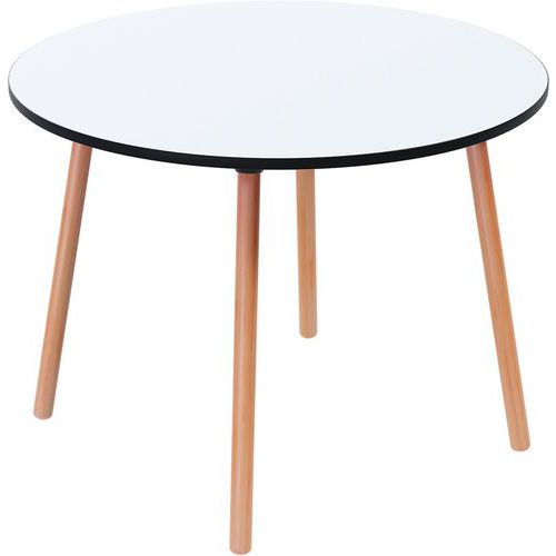 Table Restauration Palomba Ronde 100 Cm - Plateau Blanc
