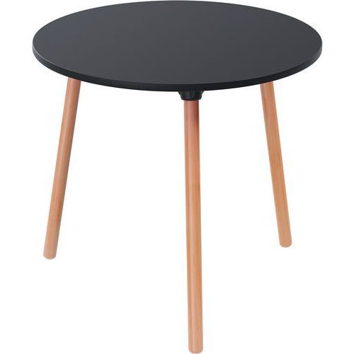 Table Restauration Palomba Ronde 80 Cm - Plateau Noir