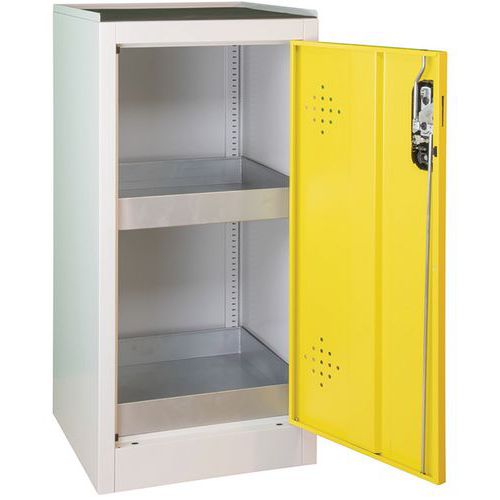 Trionyx - Armoire de sécurité comptoir 1 porte - 80L / 20L rétention - Gris/jaune - Stockage produits dangereux