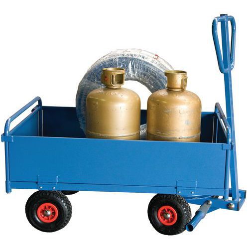 Chariot Fimm 500 Kg 1200x800mm Côtés Tôle Roues Caoutchouc
