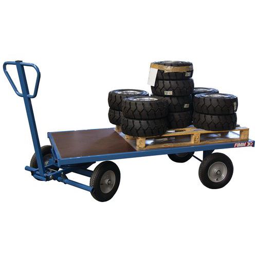 Chariot Fimm 1000kg 2500x1200mm Plateau Nu Roues Caoutchouc