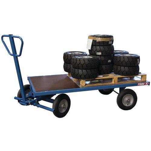 Chariot Fimm 1000kg 2500x1200mm Plateau Nu Roues Pneumatique