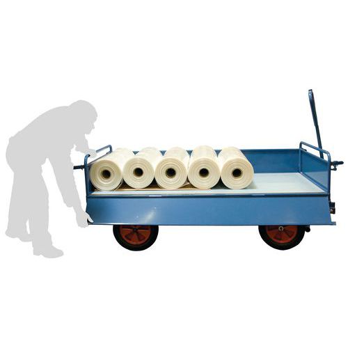 Chariot Fimm 1000kg 2000x1000mm Côtés Tôle Roues Caoutchouc