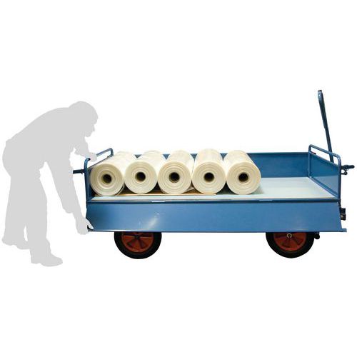 Chariot Fimm 1000kg 2500x1200mm Côtés Tôle Roues Pneumatique