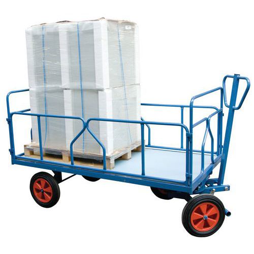 Chariot Fimm 1000kg 2000x1000mm Côtés Tube Roues Caoutchouc