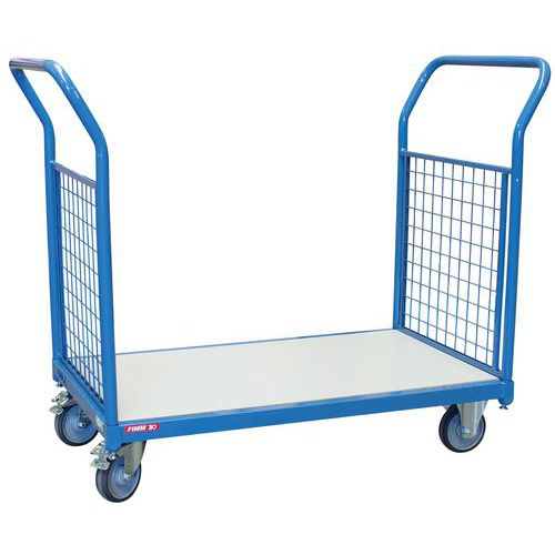 Chariot Fimm 250kg 1000x600mm 2 Côtés Grillagés Plateau Bois