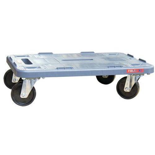 Plateau Roulant 500kg 600x400 Polypro Rebords Roues Nylon