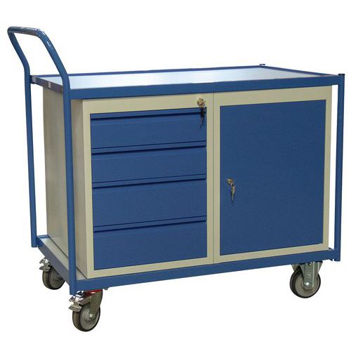 Servante 250 Kg 2 Plateaux 1000x600 Mm Blocs Porte+tiroir