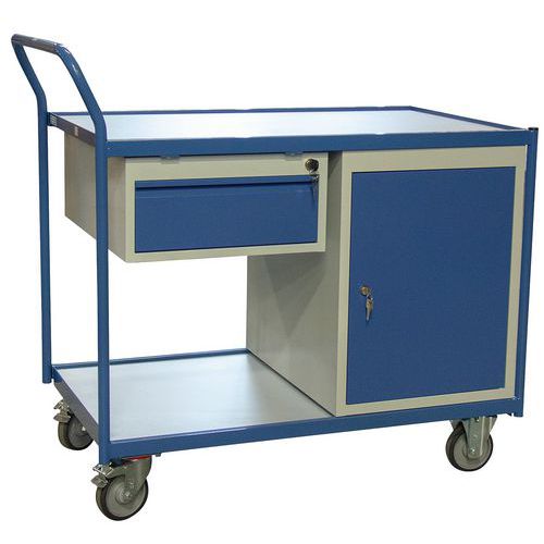 Servante 250 Kg 2 Plateaux 1000x600 1 Tiroir 1 Bloc Porte