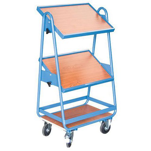 Servante Fimm Plateau Inclinable 3 Plateaux Bois 600x400 Mm