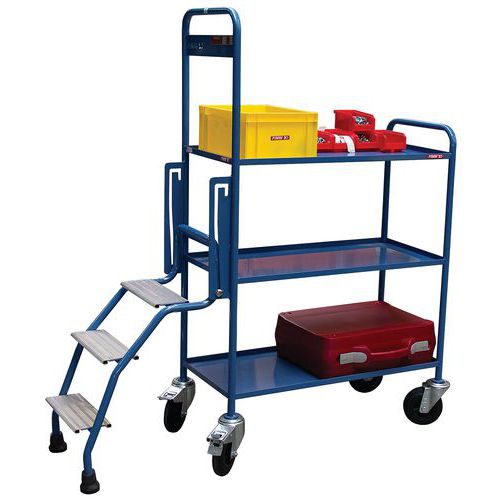 Servante Fimm Escabeau 250 Kg 3 Plateaux Tôle 935x435 Mm