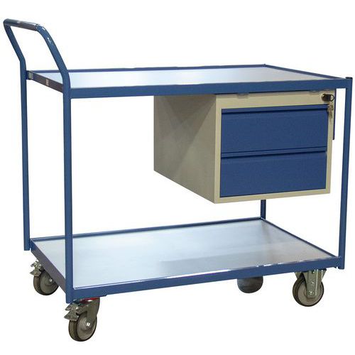 Servante Fimm 250kg 2 Plateaux 1000x600mm Mélaminé 2 Tiroirs