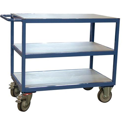 Servante Fimm 400 Kg 3 Plateaux 1000x600 Mm Mélaminé Gris