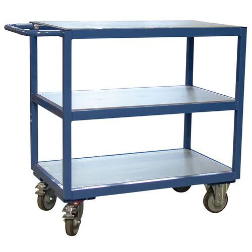 Servante Fimm 250 Kg 3 Plateaux 850x500 Mm Mélaminé Gris