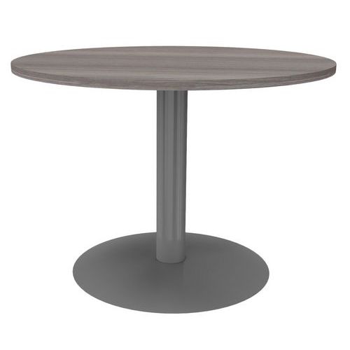 Table Réunion Pied Central Métal Ã˜ 120 Cm Cèdre / Alu