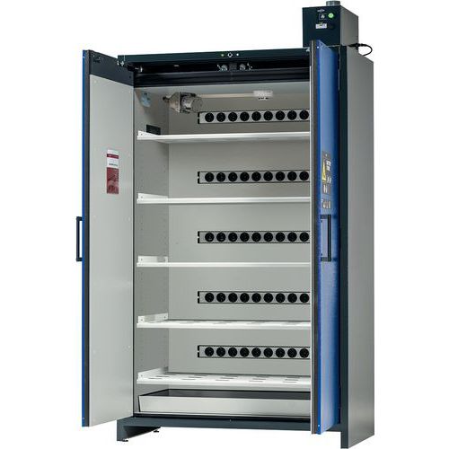 Armoire D’entreposage Battery Charge Pro Ion-charge Pro-90 Io90.195.120.k3.wdc Bleu 1 Blocs Multiprises (fr/nl) 5 Étagère Perforée 1 Bac De Rétention