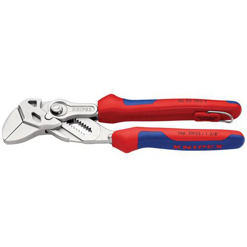Pince-clé 180mm - Bi-matière Chromée - Antichute - Capacité 40mm