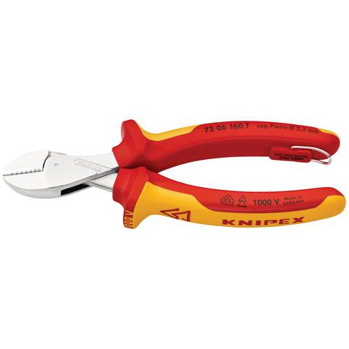 Knipex - Pince coupante X-Cut 160mm Chromée Isolée 1000V - Coupe Diagonale Précise - Antichute