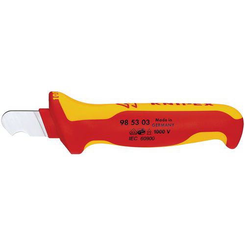 Couteau Électricien 170mm - Lame Courte Et Courbée - Isolé 1000v