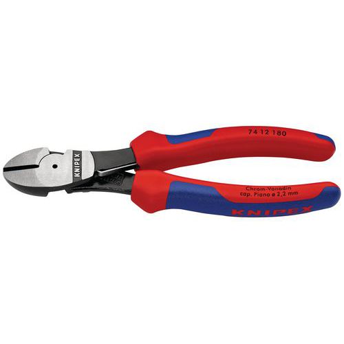 Pince Coupante De Côté Démultipliée 180mm - Avec Ressort - Bi-matière