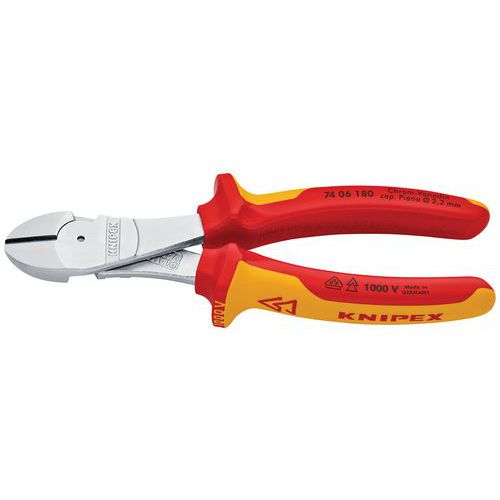 Knipex - Pince coupante latérale 180mm - Chromée - Isolée 1000V - Coupe Diagonale 4mm