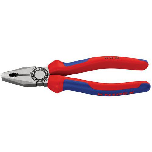 Pince Universelle 180mm Avec Tranchant - Bi-matière - Tête Polie