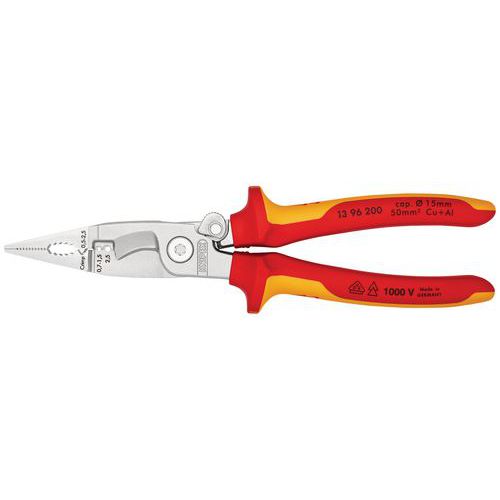 Pince Multifonctions Ã‰lectricien - Isolée 1000v - Avec Ressort