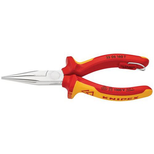 Pince à Becs Demi-ronds 160mm Avec Tranchant Isolée 1000v - Antichute