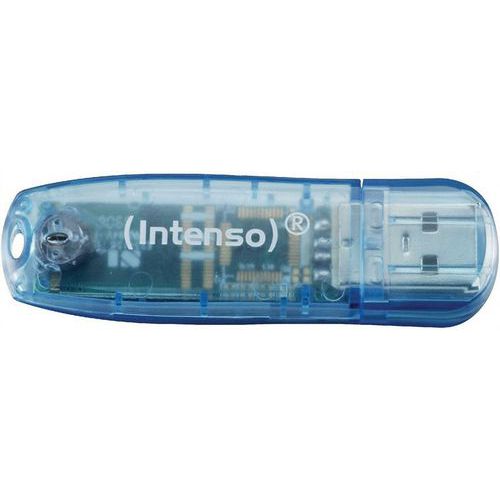 Intenso - Clé USB 2.0 Rainbow Line 4Go Bleu - Compact et Fiable - Idéal Télétravail