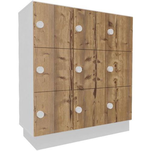 Casier 9 Cases L.117 X H.119 X P.48.5cm Blanc/portes Timber