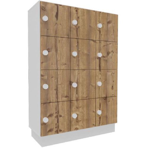 Casier 12 Cases L.117 X H.1575 Blanc/portes Timber