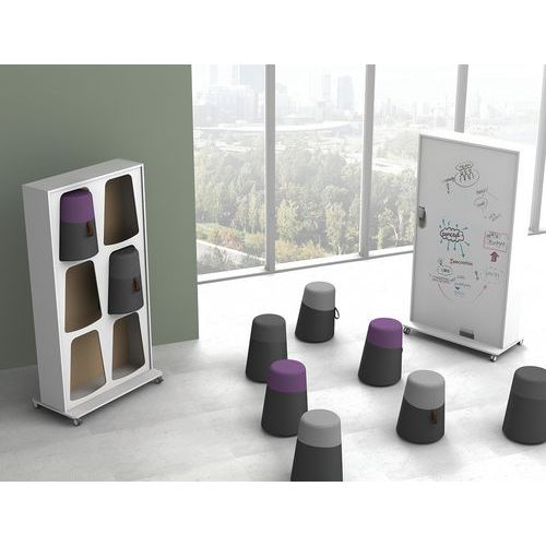 Pouf Kulbu assise tapissée - Lot de 2 - Sokoa Pouf Kulbu assise tapissée - Lot de 2 - Sokoa