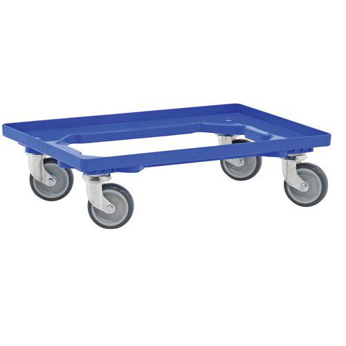 Plateau Roulant Polypropylène Bleu 600x400mm - Force 250 Kg