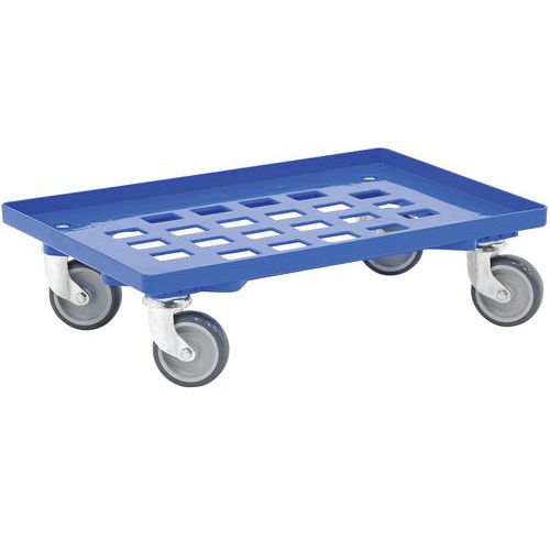 Plateau Roulant Polypropylène Grillagé 600x400mm - Force 250 Kg