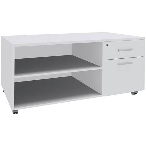 Console Mobile 2 Tiroirs Dont 1ds 120x60 Blanc/blanc
