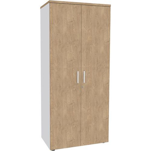 Armoire Haute 180x80 4 Tab. Métal Ds Chêne Clair/blanc