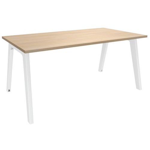 Bureau Simple Face L120xp80 Chêne Clair/blanc