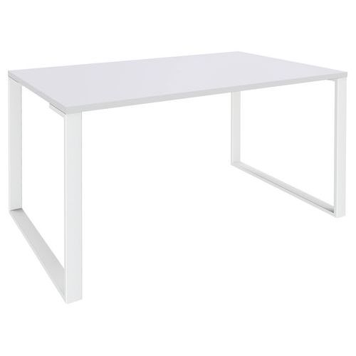 Simmob - Bureau droit Urban 160x80 cm blanc - Plateau mélaminé, pieds acier - Éco-responsable