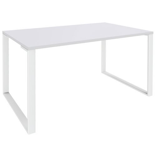 Simmob - Bureau droit Urban 180x80 cm blanc - Plateau mélaminé, pieds acier en U - Éco-responsable