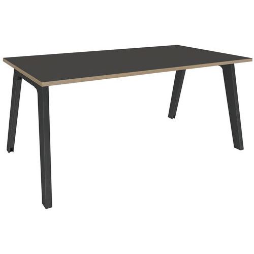 Bureau Simple Face L180xp80 Carbone/chêne Clair/carbone