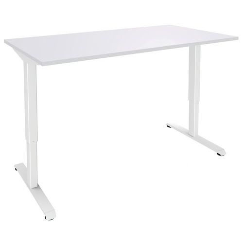 Simmob - Bureau électrique Nivo L140xP80 Blanc - Hauteur réglable 68-120cm - Éco-responsable