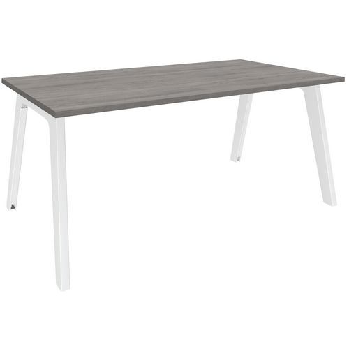 Bureau Simple Face L120xp80 Chêne Gris/blanc