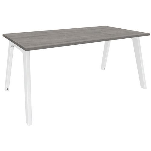 Bureau Simple Face L140xp80 Chêne Gris/blanc