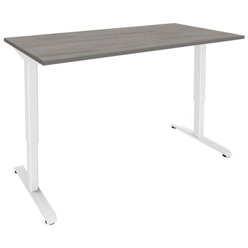 Bureau Électrique L140xp80 Chêne Gris/blanc