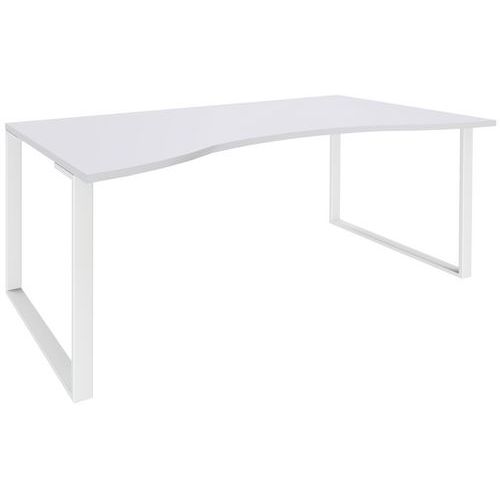 Bureau Dble Vague 180x90x80 Blanc/pieds Blanc